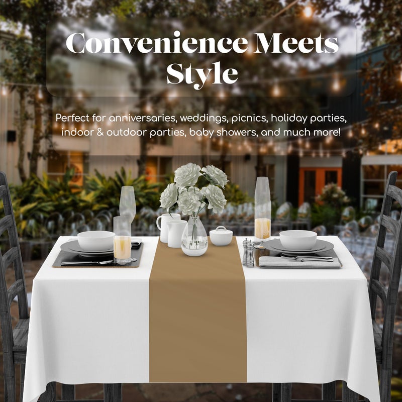 Grandipity Gold 6 Pack Premium Disposable Plastic Table Runner 14 x 108 Inch. Table Runner for Dinner Parties & Events by Grandipity - Image 3